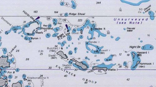 Navigation Chart for the Engineer Group of Islands