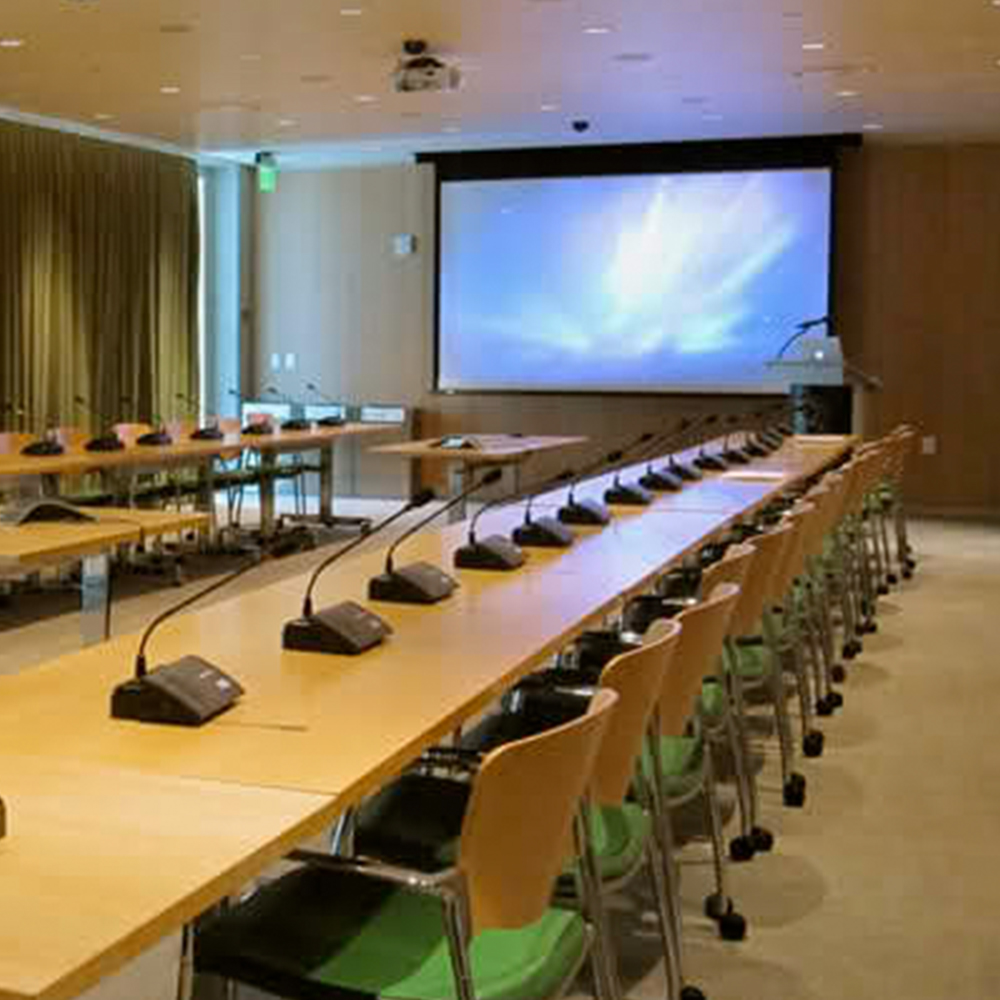 boardroom set up for a meeting