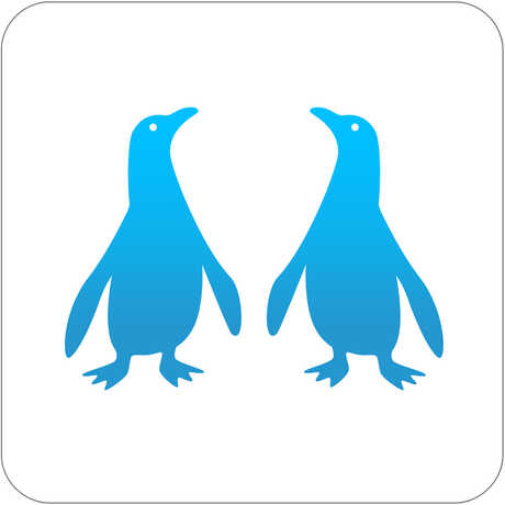 Pocket Penguins iPhone app icon with two stylized penguins