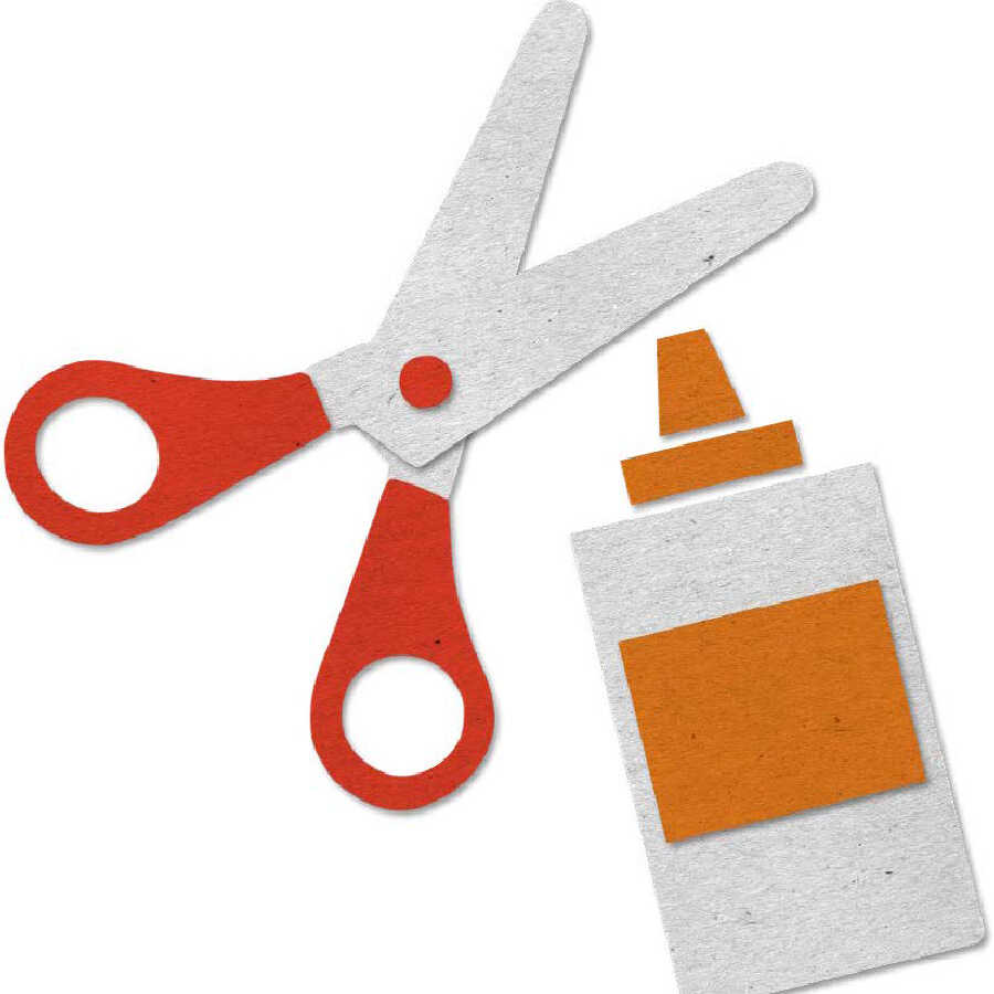 Orange felt craft icon