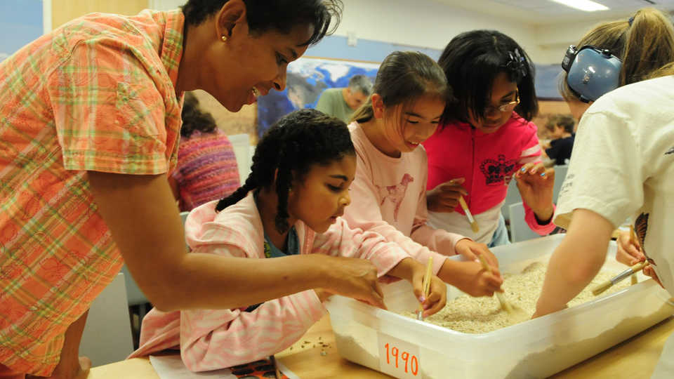 diverse group of kids in the lab