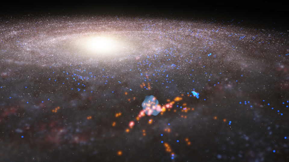 Milkyway galaxy with local bubble and local star forming regions highlight